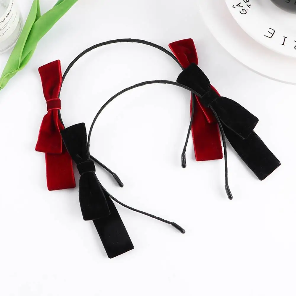 Fashion Party Girls Make Up Wash Face Headwear Velvet Bow Headband Hair Accessories Hair Bands Hair Hoop