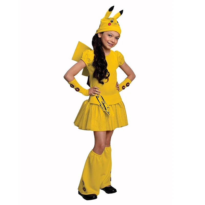 Cute Yellow Dress for Children Girls Cosplay Performance Costume Kids Anime Cartoon Elf Dress Up Suit