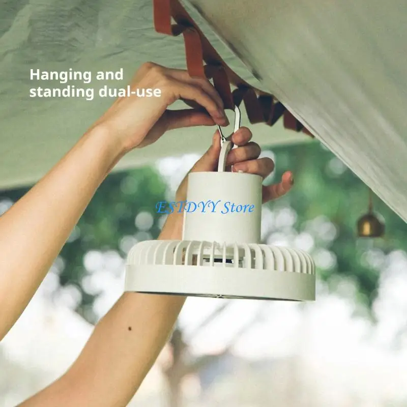 G6DE Compact Outdoor Ceiling Fan With LED Night Light and Stable Tripod Base Modern Fan Light Electric Fan Air Coolers