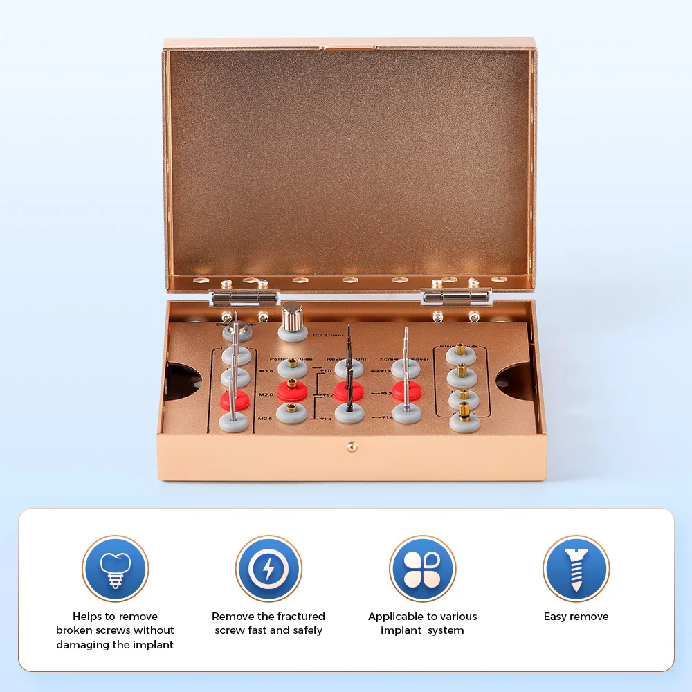 AZDENT Dental Implant Screw Removal Kit Stainless Steel 134°C Autoclavable Dentistry Implanting Tools Lab Necessary