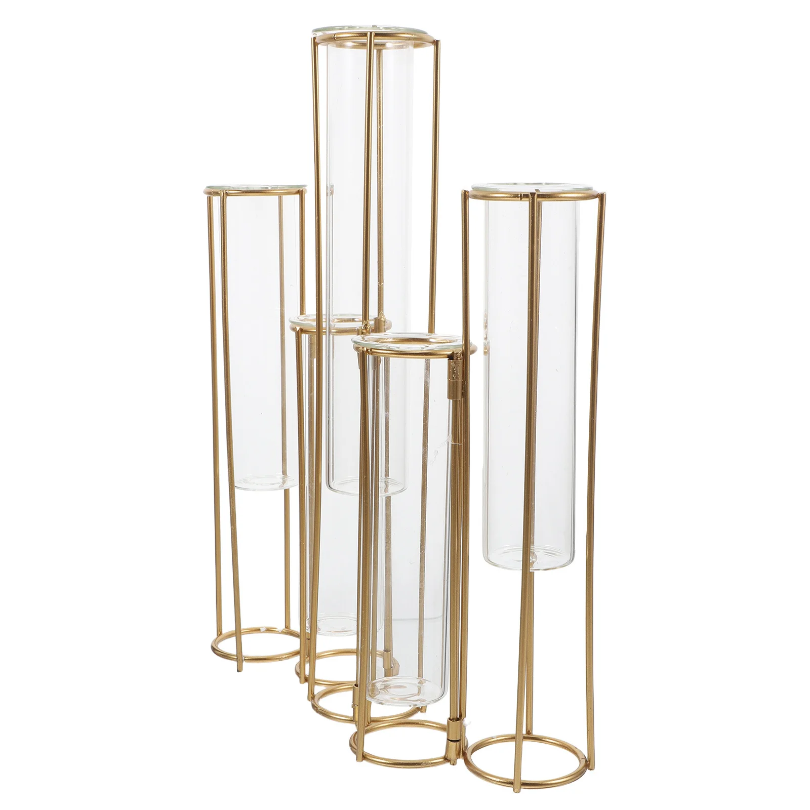 

Multifunctional 5 Tube Hydroponic Vase Rotatable Design for Silk 's Breath Root Plants Indoor Flower Decoration