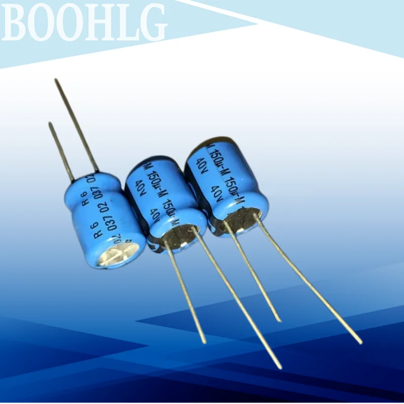 10PCS 150UF 40V Imported fever electrolytic capacitor 40V 150UF 10X12.5 037 Replace 35V Blue Robe
