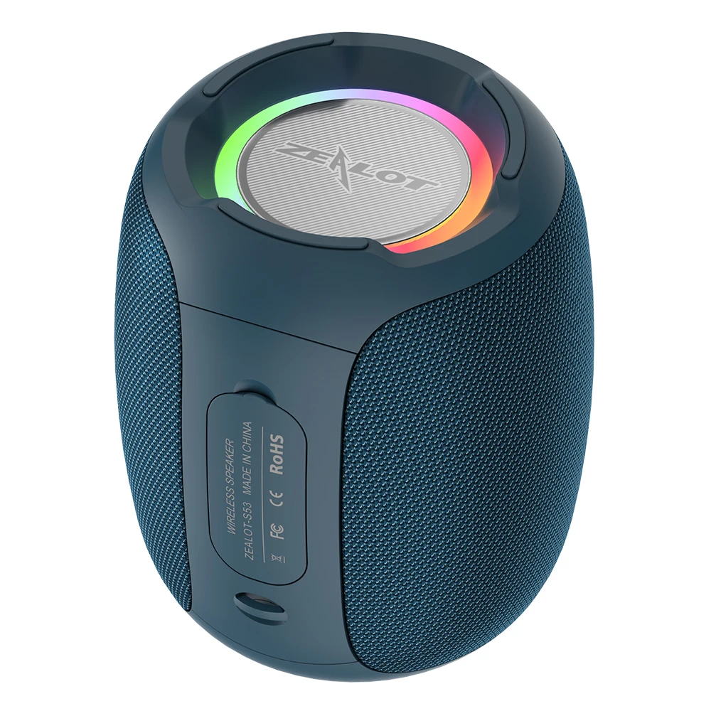 Bluetooth ZEALOT-S53-Wirelessスピーカー,10時間,超音波,ipx6,防水