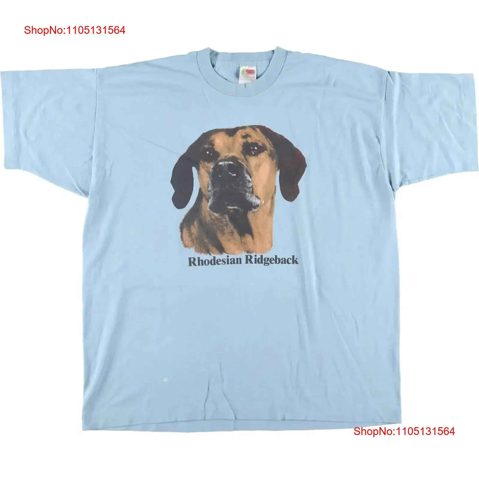 90'S Fruit of the Loom Rhodesian Ridgeback Dog Print Animal T Shirt Made in vintage Washed Stylish Versatile homme Stretched