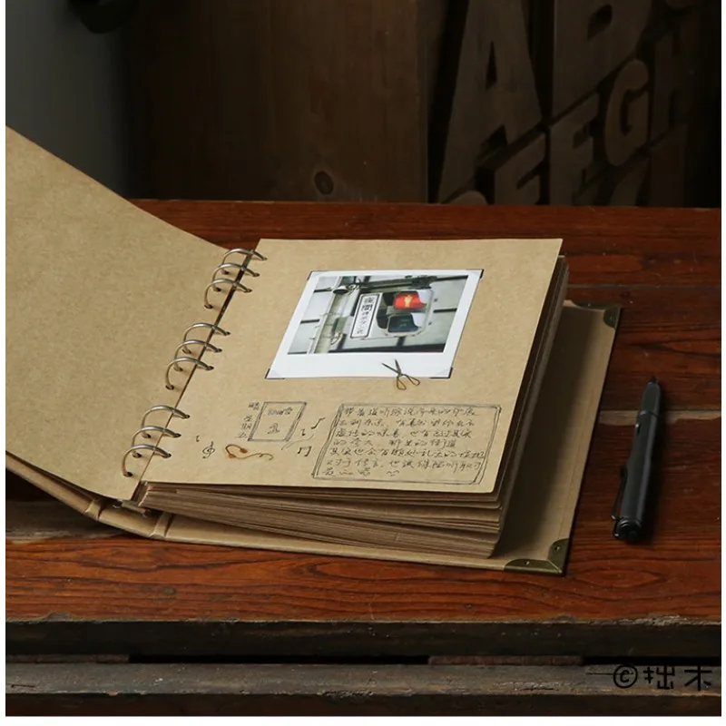 40Pages Blank Photo Album Scarpbook Cover Loose-leaf Wedding Albums Photo Baby DIY Scrapbook for Travel Album for Photo for Kids