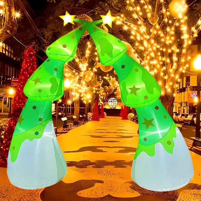 Christmas Tree Archway Decorations Inflatable Toys with LED Lights 2.7M/8.8FT Inflatable Model Gift Indoor Outdoor Decor Props