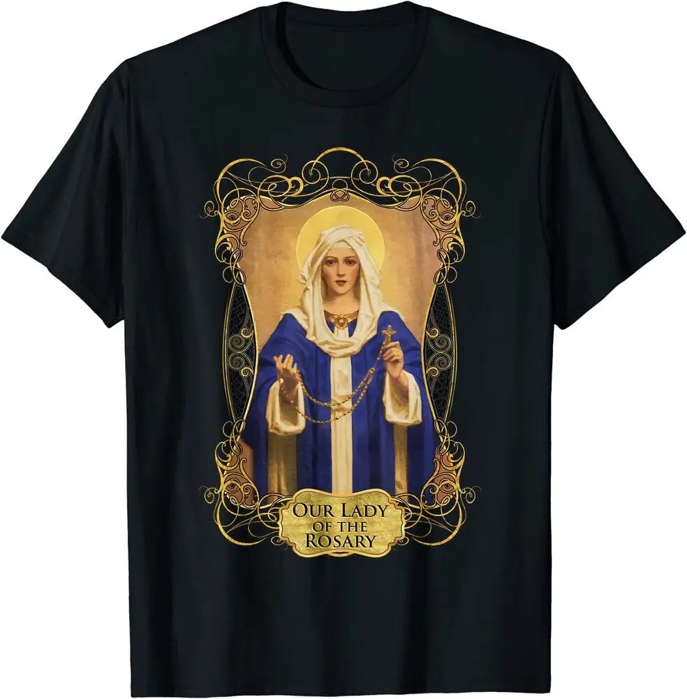 Our Lady Of The Rosary Catholic Prayer Rosaries Mary T-ShirtHigh Quality 100%Cotton Short Sleeve