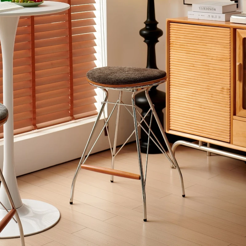 

Bar chair Internet celebrity restaurant designer soft bag bar stool cafe retro wrought iron leisure home high chair