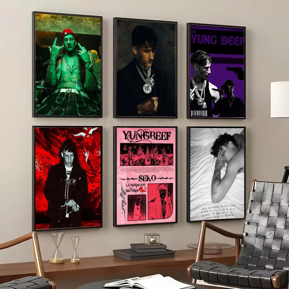 Cool Rapper Y-Yung Beef Painting Calligraphy Cotton Canvas Wall Art Poster Quality Decor Painting for Home Decor
