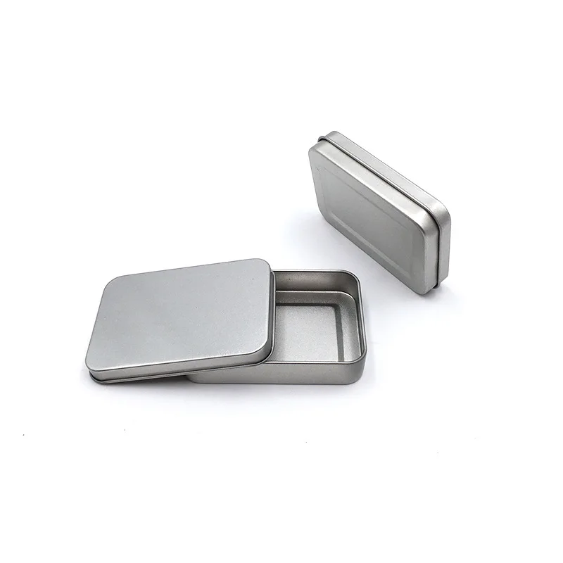 20pcs Silver Small Tin Containers Rectangular Candy Case Crafts Geocache Storage Box