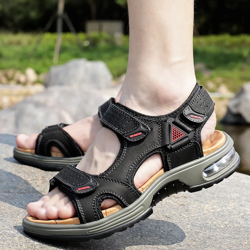 

Classic Mens Sandals Summer Genuine Leather Sandals Men Outdoor Casual Lightweight Sandal Fashion Men Sneakers Size 38-46