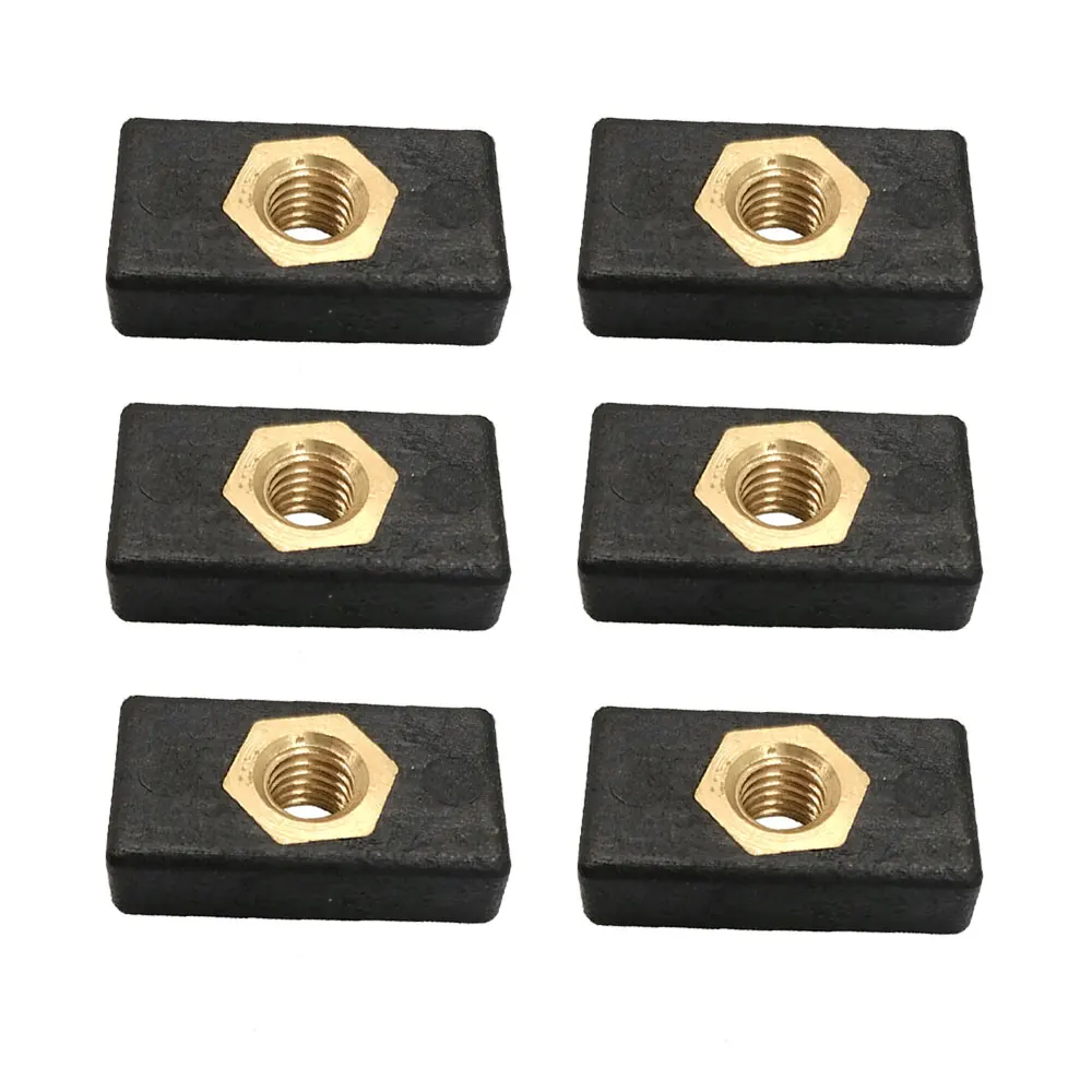 2/6/8Pcs Kayak Side Mount Slide Track Rail Silders Fishing Rod Pole Holder Mounting Base Sliding Nut