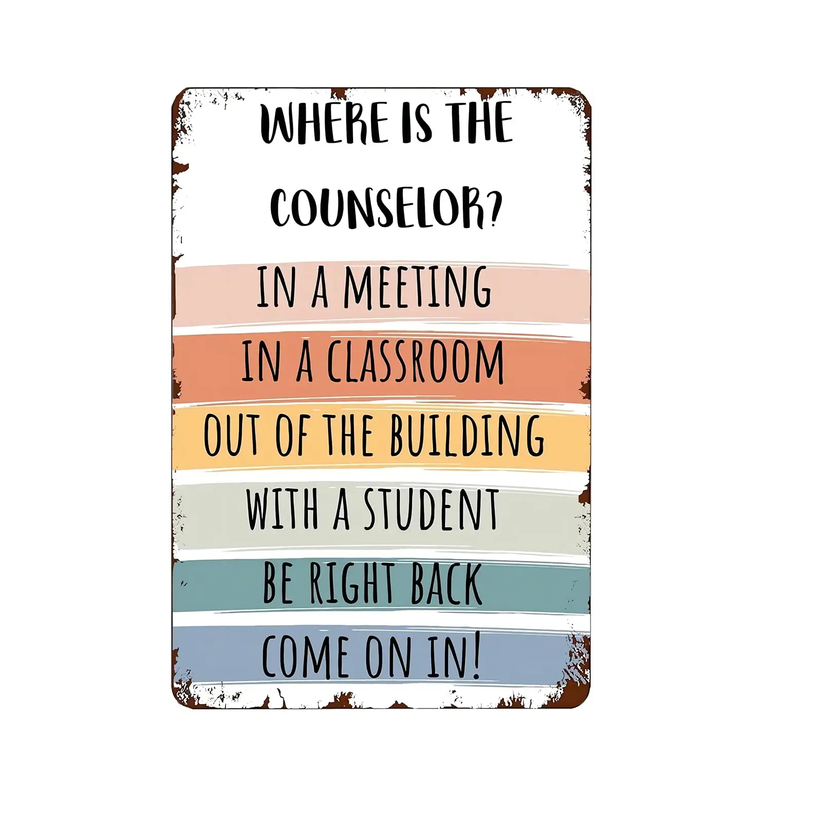JINHEQIAO School Counselor Door Sign Where Is The Counselor Counseling Office Decor Art Metal Tin Sign 12X8Inch Plaque sign sign