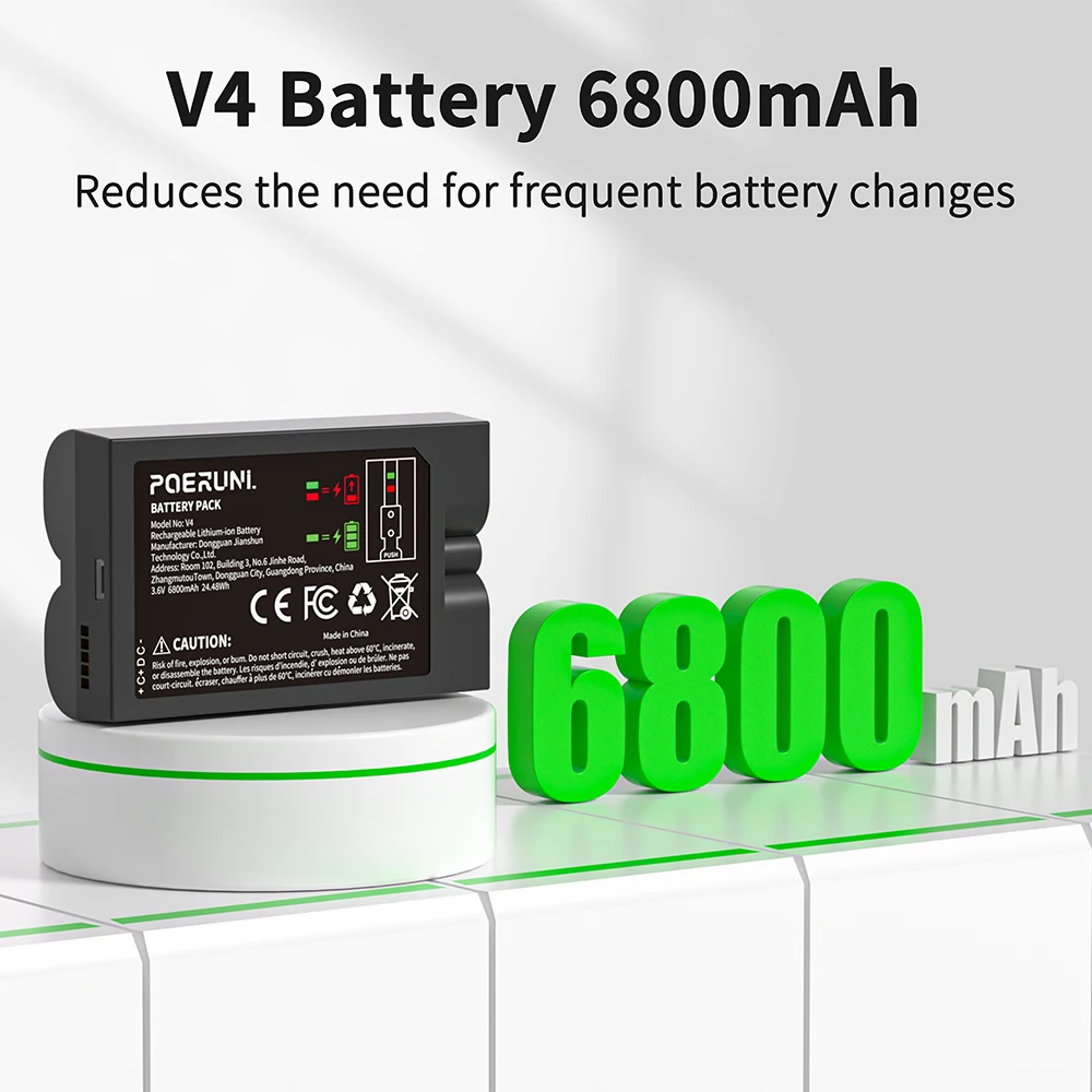 Bateria litowo-jonowa 6800mAh do Ring-Video V4, kompatybilna z dzwonkiem wideo Ring Video Doorbell 4/3/2 i kamerą Stick Up Cam (2. i 3. generacji), 3,65V — zdjęcie produktu 4