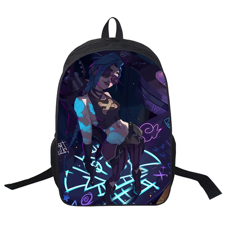 

Arcane League Jinx Printing School Bags for Children Unisex Laptop Backpack Reusable Shopping Bag Arcane League Jinx Anime Bags