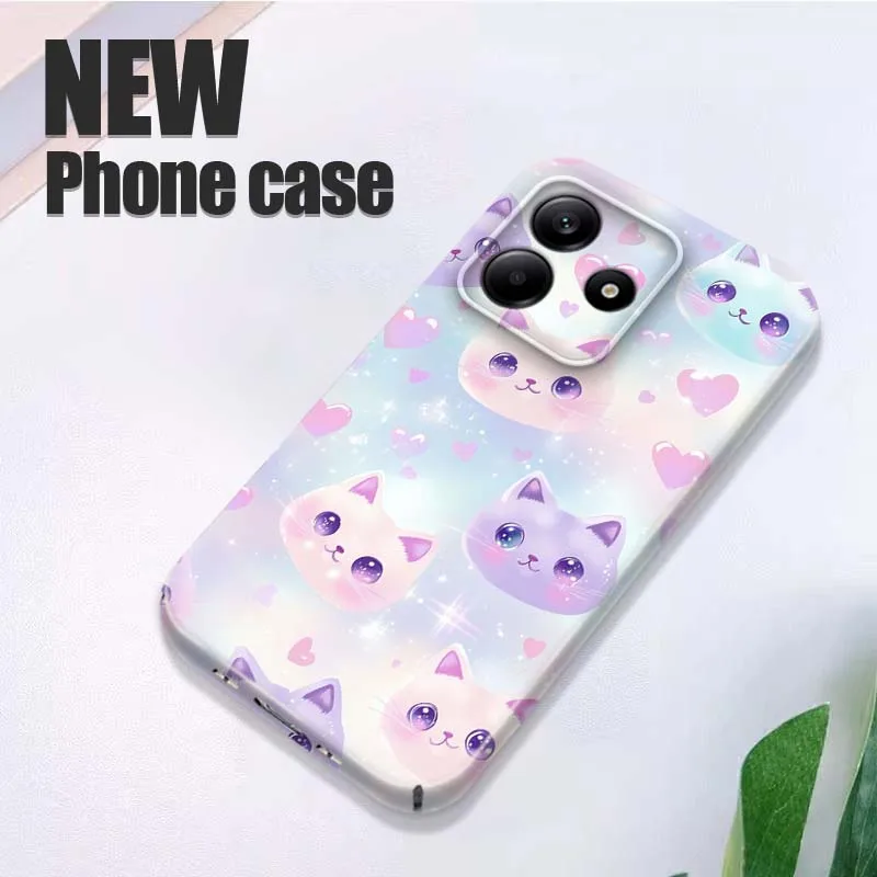 

Cute Cat Heart Sparkling For Xiaomi Redmi Note 15 14 13 12 12S 11 11S 11T Pro Plus 5G Feilin Protective Shell Phone Case