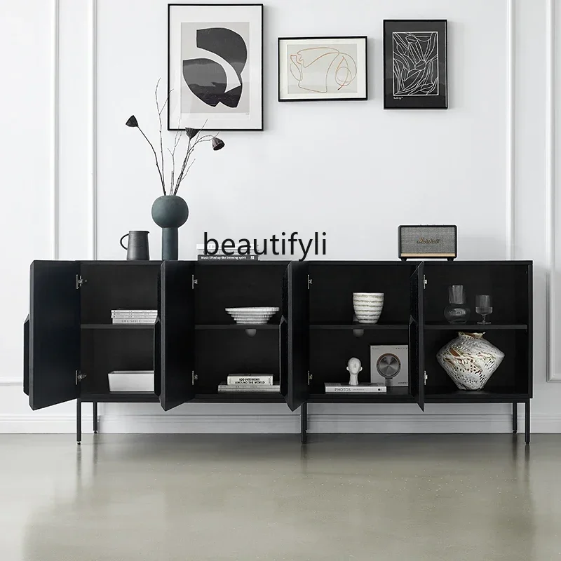 

yj57 Nordic Solid Wood Sideboard Locker Entrance Cabinet Modern Light Luxury Decoration Tea Cabinet