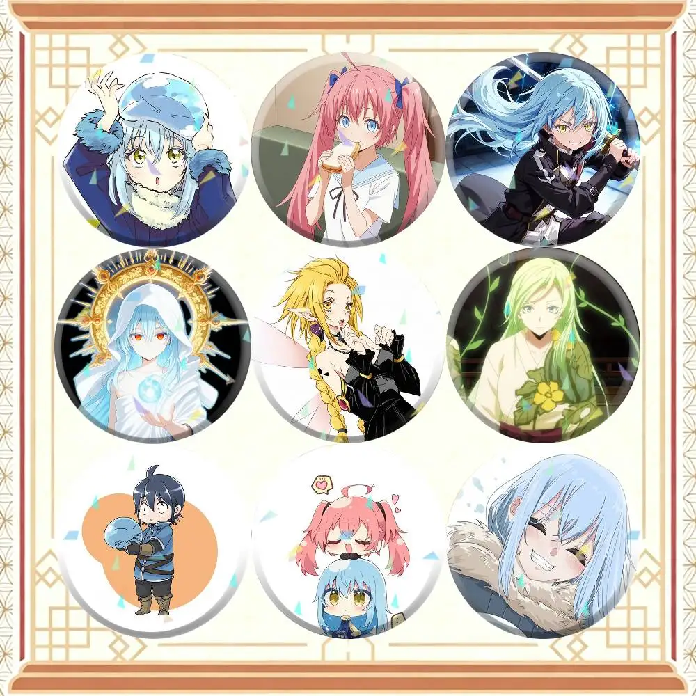 That Time I Got Reincarnated as a Slime 32/44/58mm Handmade Pins Round Brooch Badge Backpacks Clothes Jewelry Gifts