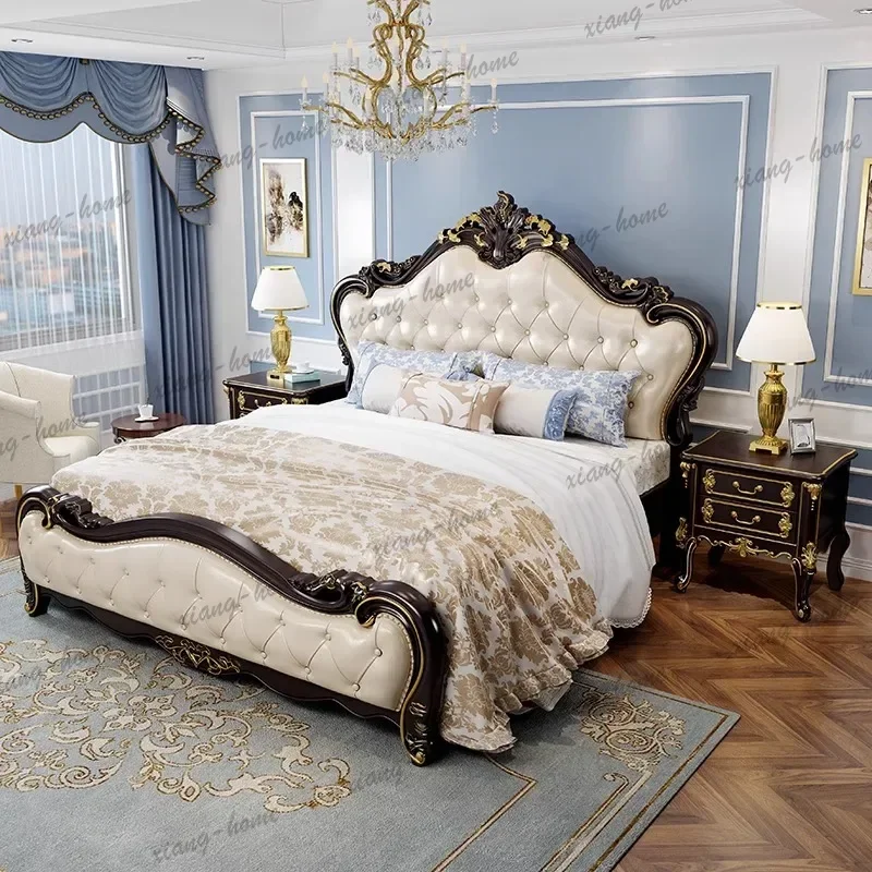 PG Covers Decoration Double Bed Mattresses Frame Wooden ForKids Double Bed King Bedroom Camas De Dormitorio Furniture