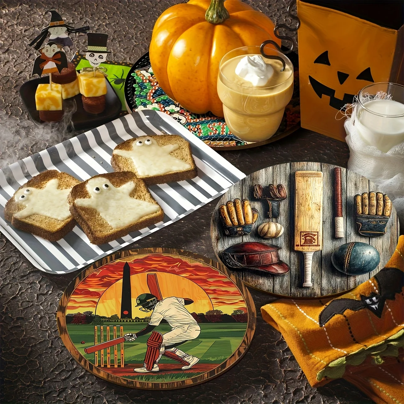 6pcs Retro Cricket Sports Them - Coffee Tea Etc recension och pris