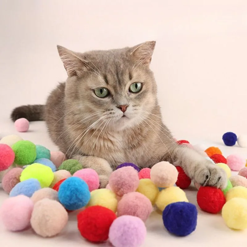 Cat Plush Ball Shooting Gun Cat Self Hi Silent Ball Toy Plush Ball Micro Elastic Static Sticking Plush Ball Pet Accessories