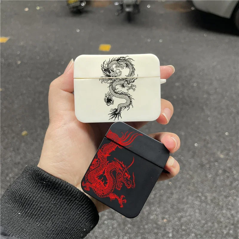 

Bluetooth Headphone Cover New Unique Aesthetic Design Chinese Dragon Earphone Case for 3 2 4 Fundas for Pro 2 Case Charging B