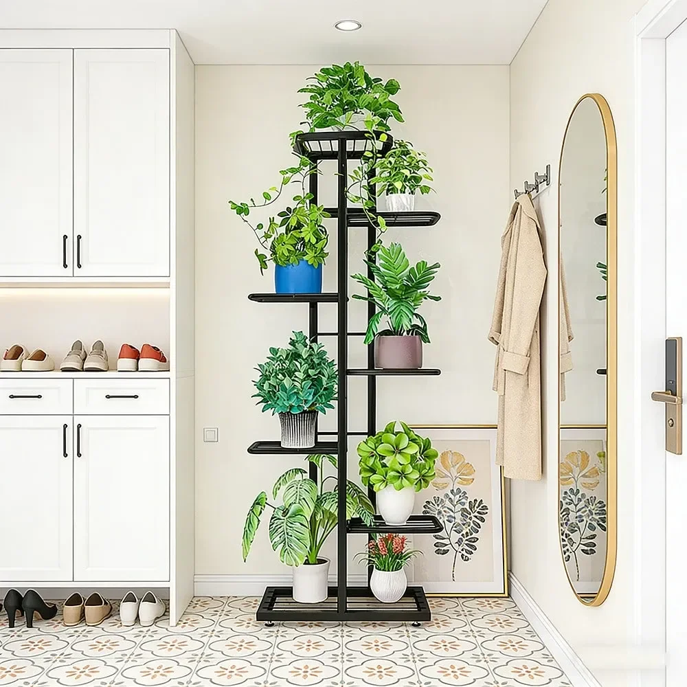 

7Tier Metal Plant Stand Versatile Indoor Outdoor Plant Home Storage Rack Display Stand Ideal For Flower Pots, Modern Home Decor