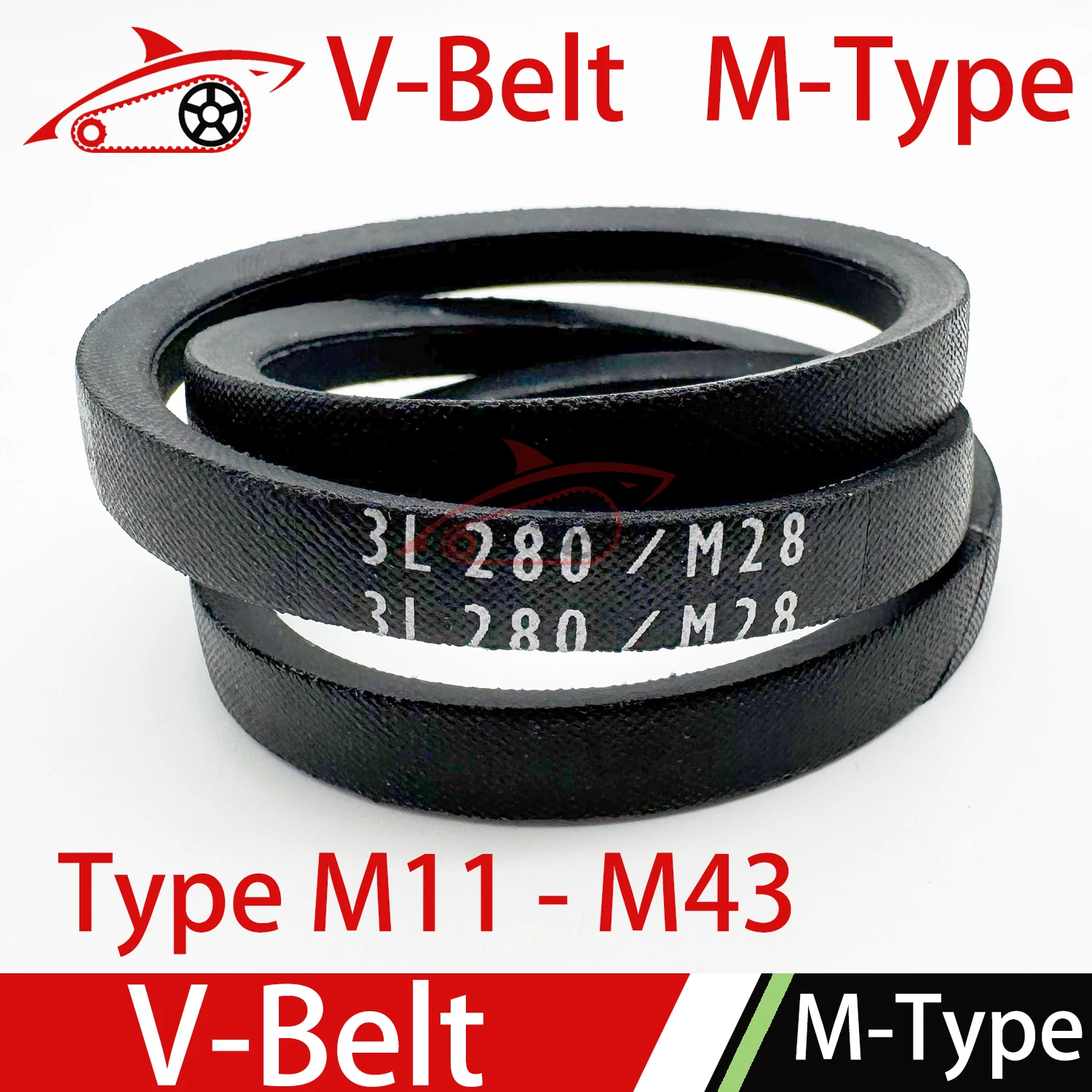 M-Type V-Belt Industrial Triangle Belt M11/12/13/14/15/16/17/18/19/20/21/22/23/24/25/26/27/28/29/30-M43 Transmission Drive Belt