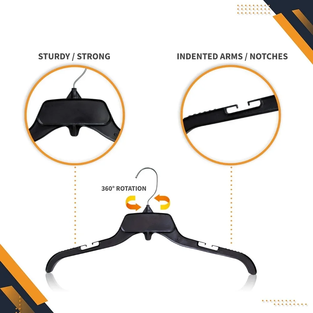 

Recycled Heavy Duty Plastic Shirt Hangers with Chrome Swivel Hooks Durable and Slim Closet Space Saver 25 Pack