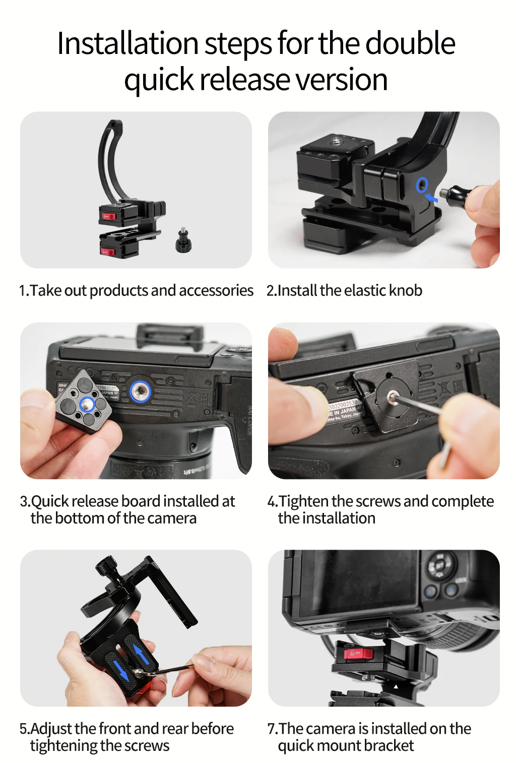 Neue DSLR Kamera Objektiv Unterstützung Halterung Halbrunden Ring Horizontale Vertikale Schnell Schalter Halterung für Canon Nikon Stativ Stabilisator – Detail 22