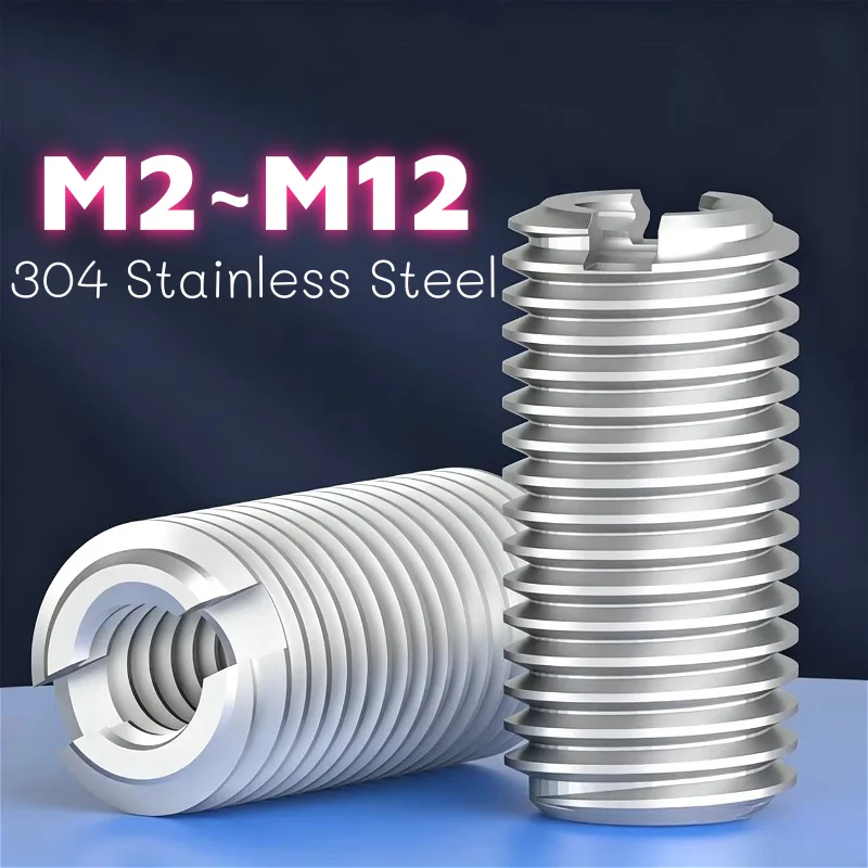 Yiqianyuan M2 To M12 SUS304 Stainless Steel Slotted Inside Outside Thread Adapter Screw Wire Thread Insert Sleeve Conversion Nut