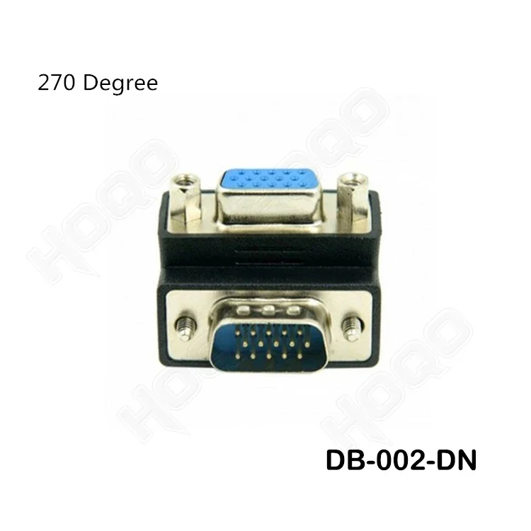 270 Degree Angled VGA 15pin Male To Female Extension Adapter for PC Monitor & Projector