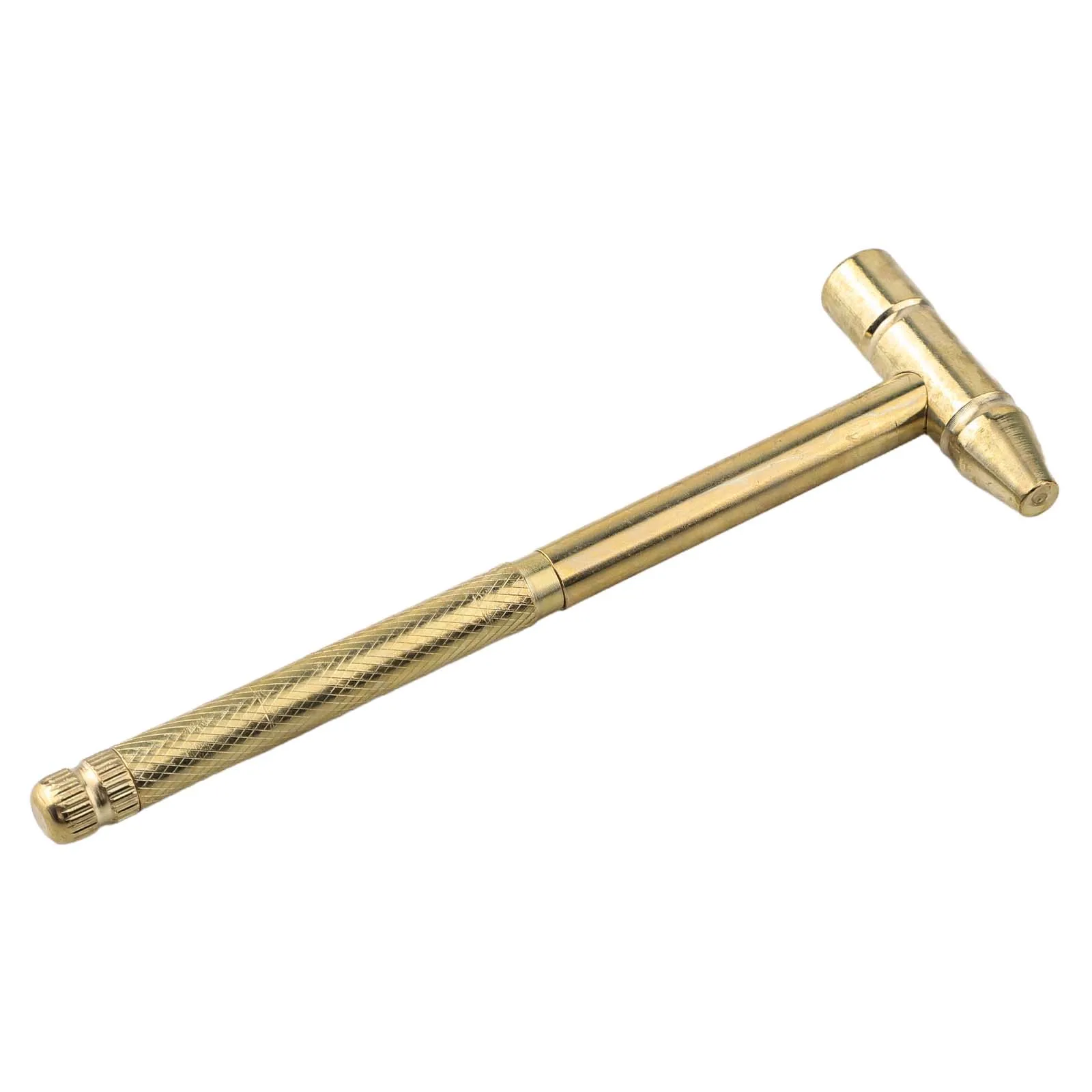 Mini marteau en laiton multifonction, embouts de tournevis croisés à fente, outils à main, or, artisanat, 6 en 1, 1 jeu