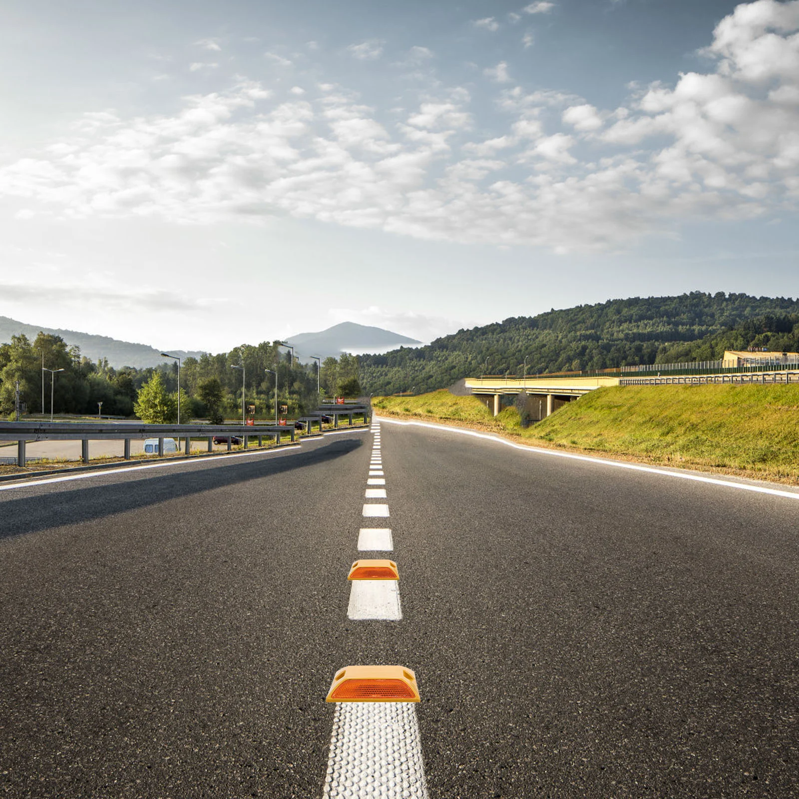 Réflecteurs de panneaux de signalisation routière en plastique moulé pour entrée d'allée, marqueurs de chaussée d'urgence épais, goujons de chaussée, 2 pièces