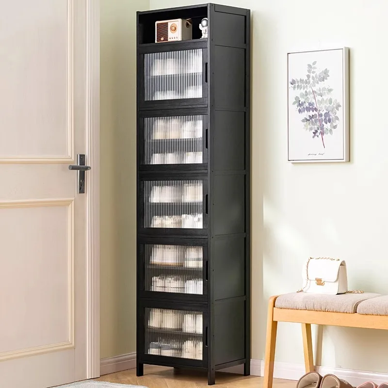 

Простая дверца обувного шкафа, многослойная напольная щелевая вертикальная многофункциональная полка для обуви, бытовая с дверным шкафом для хранения пыли