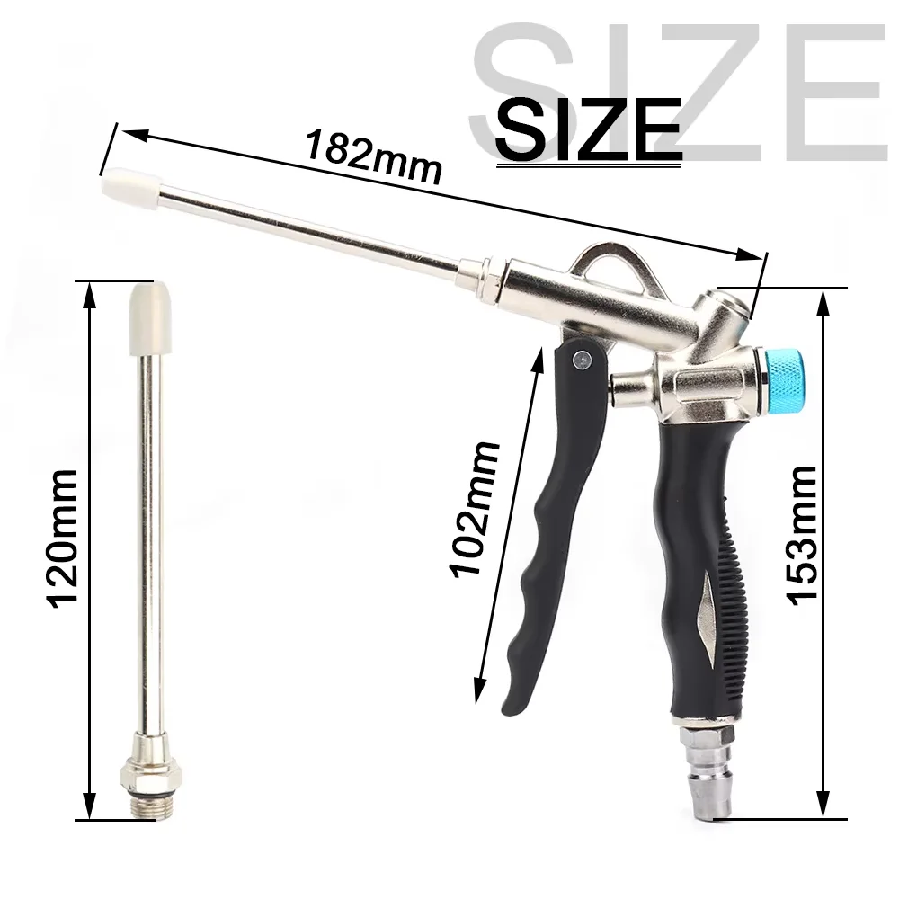 1Pc 2-Way Air Blow Gun Adjustable Air Dust Gun Handheld Nozzle Compressor High Pressure Dust Cleaning Removal Pneumatic Tool