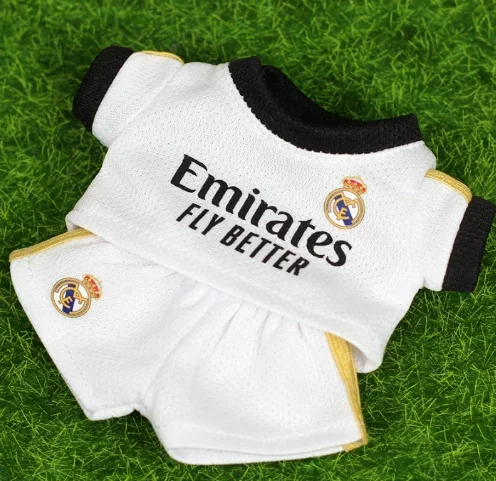 

In Stock, only clothes, 17cm Labubu soccer uniform, sports suit, smoothie macaroni dress with heart full of nice dress gifts