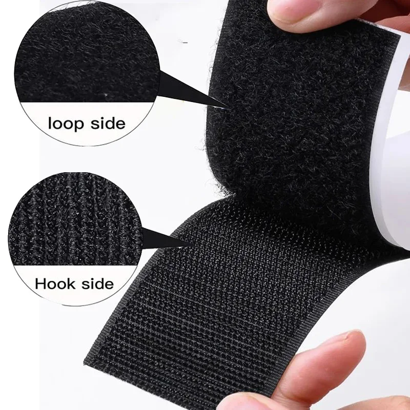 5M 20/25/30/50mm width Magic Tap SelfAdhesive Hook and Loop Fastener NylonSticker Disks velcros Tape Sewing Adhesivewith Glue