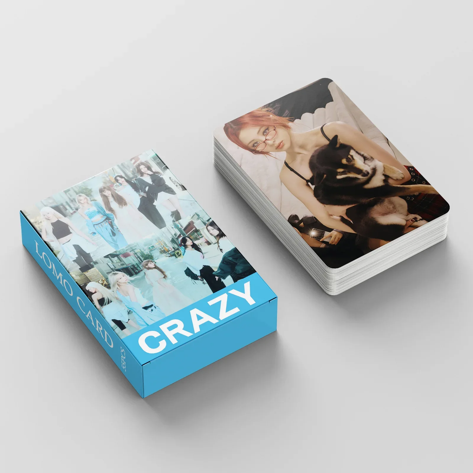 55Pcs/Set Kpop New Ablum CRAZY Lomo Card ‌SAKURA KIM CHAEWON HUH YUNJIN Postcards Photocard For Fans Collection Gifts