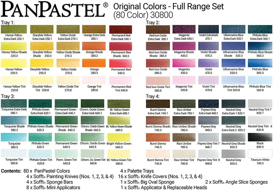 ألوان الباستيل الفنية من جولدن، مجموعة مكونة من 80 لونًا، باستيل فنان محترف، تنسيق مقلاة فريد (شبه الكيك) #3