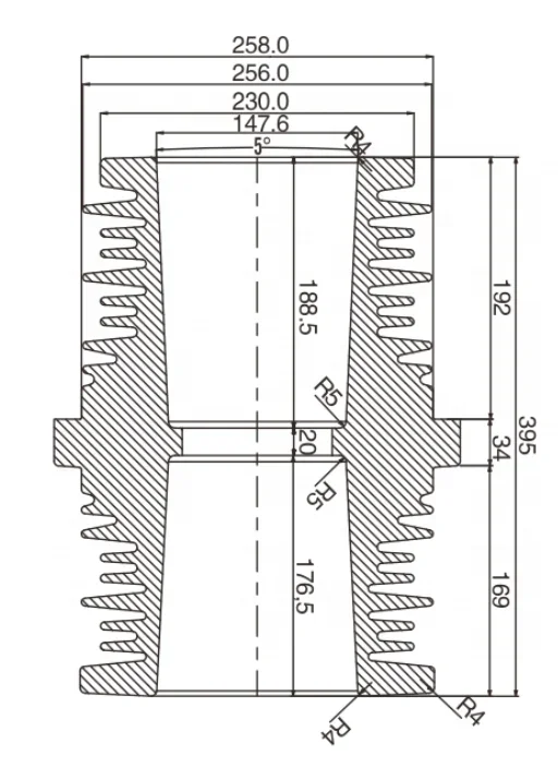 High Voltage Epoxy 40.5kv 12KV 24KV Resin Insulation Casing Through Wall Bushing for Switchgear