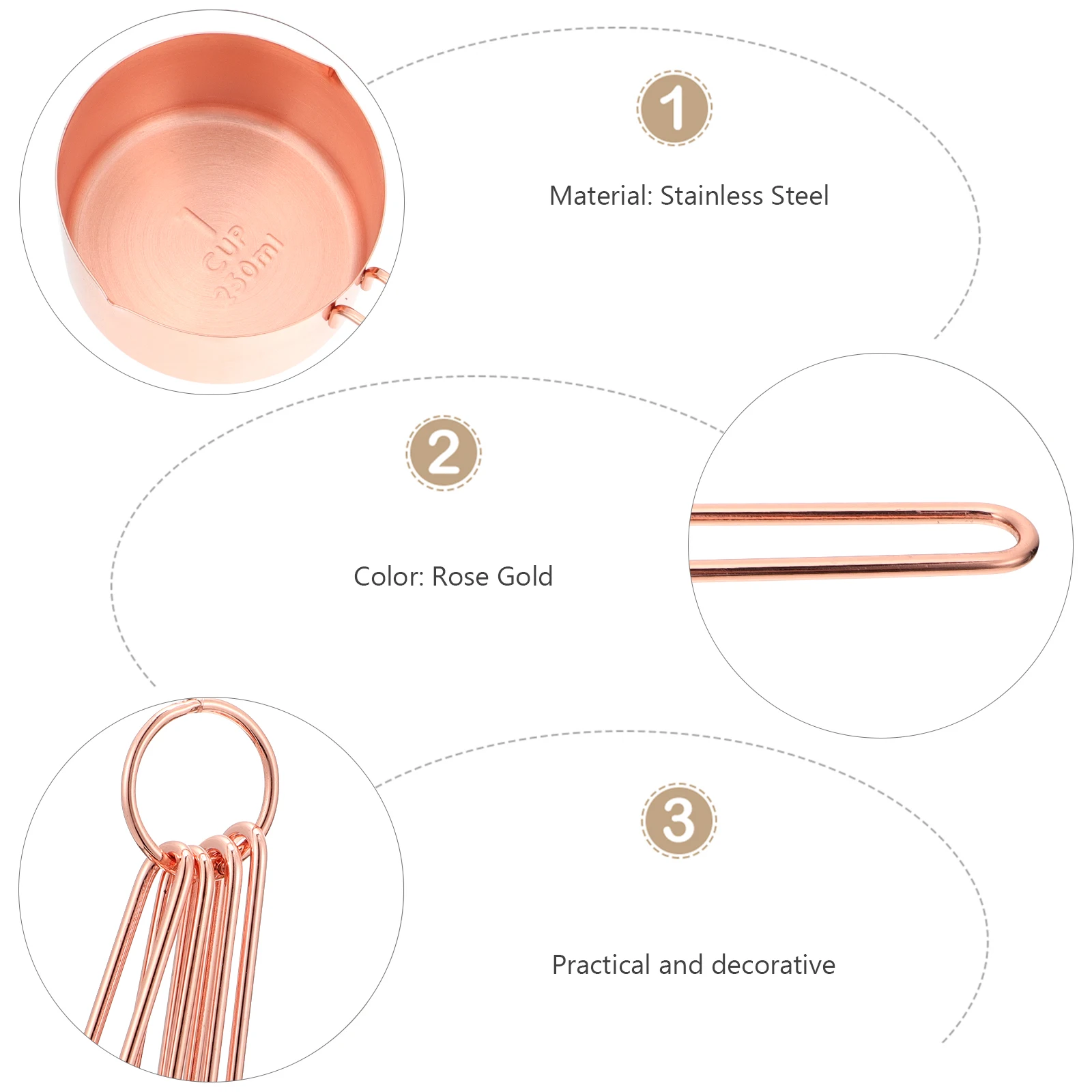 

8Pcs Stainless Steel Baking Measuring Cups Set Coffee Scoop Cooking Measuring Spoons Milk Powder Kitchen Gadgets