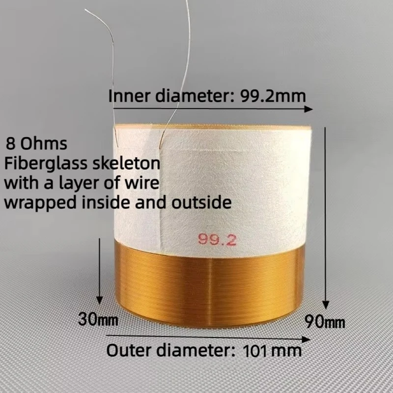 1PCS 99.2mm Voice Coil VC 8 Ohm In/Out Bass Speaker Woofer Sound Driver Quality Replacement