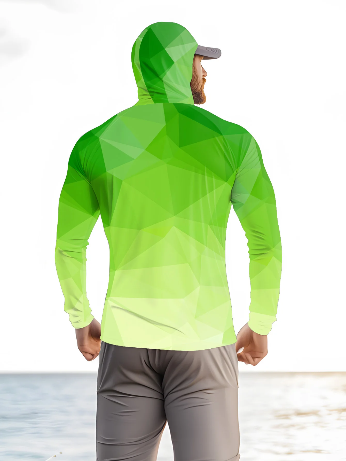 Fishing hooded sweatshirt for men long-sleeved sun protection shirt hunting sport shirt sun protection fishing beach top