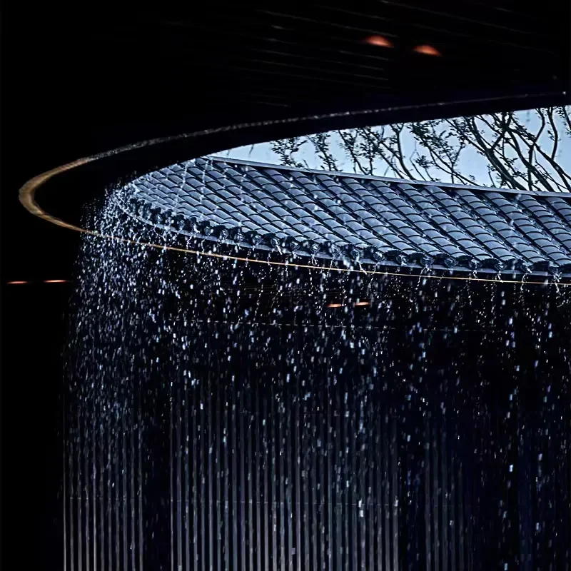 for Rain Curtain Fountain Outdoor Waterfall Light Modern Ceiling Install Custom Water Feature Garden Patio Decor Backyard