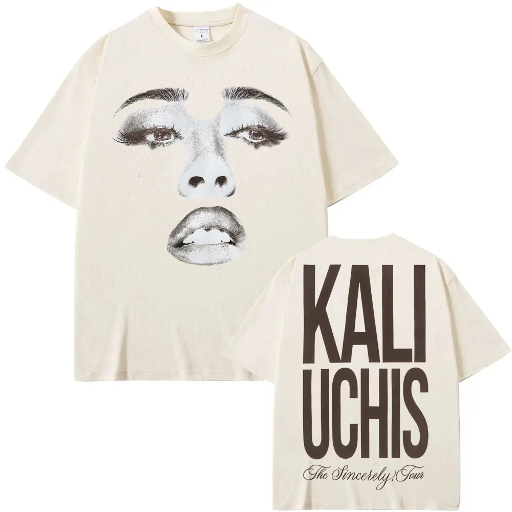 Sincerely, Tour Face TEE Kali Uchis Same as official website 2025NEW 100%cotton TOPS Vintage High Quality Summer Hip Hop Tshirt