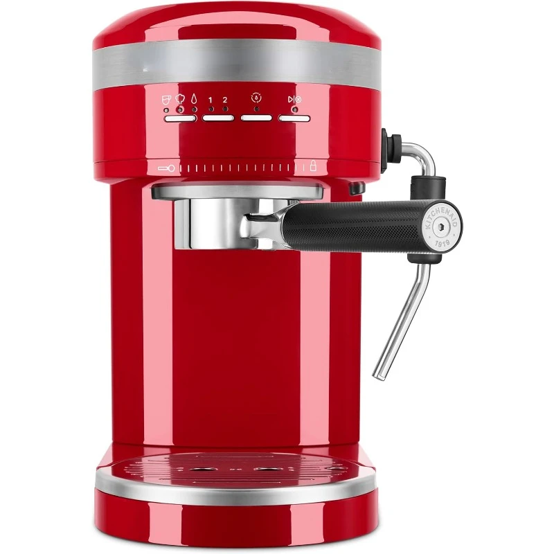 Metal Semi-Automatic Espresso Machine - KES6503, Empire Red, 1.4 Liters