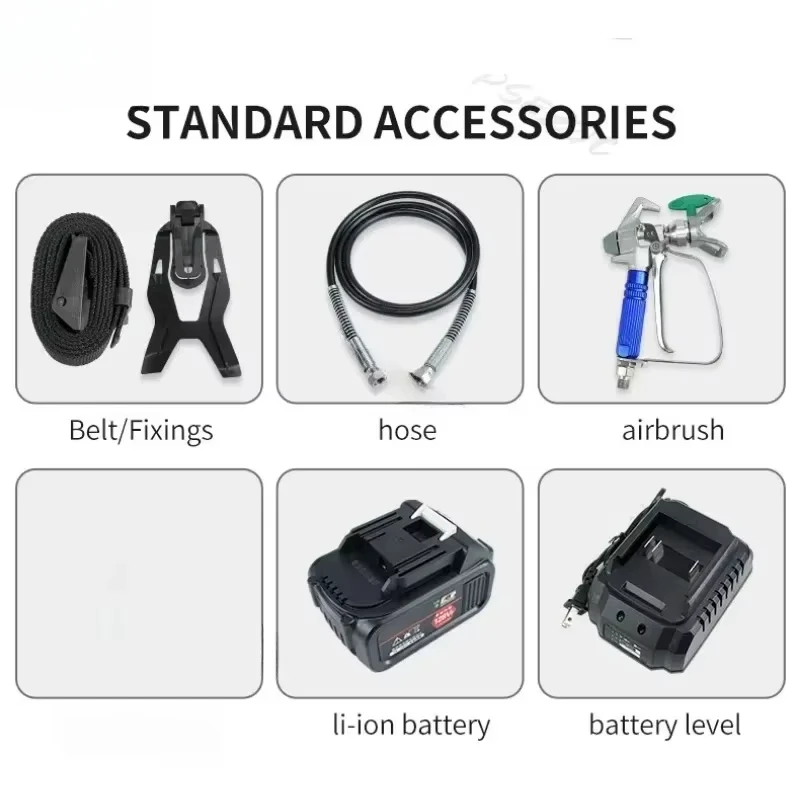 Tpaitlss بخاخ بدون هواء عالي الضغط، بخاخ طلاء كهربائي، بطارية ليثيوم قابلة لإعادة الشحن، نمط حقيبة الظهر الصغيرة #6