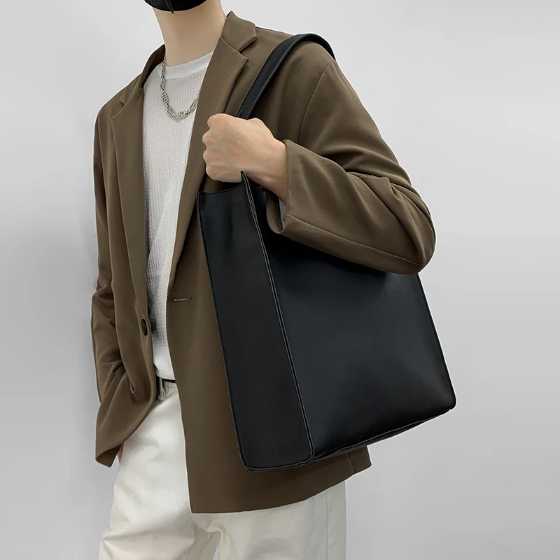 LEBSGE borsa da uomo in pelle Pu di alta qualità borsa in pelle per pendolari borsa da uomo Casual Business Tote Bag verticale