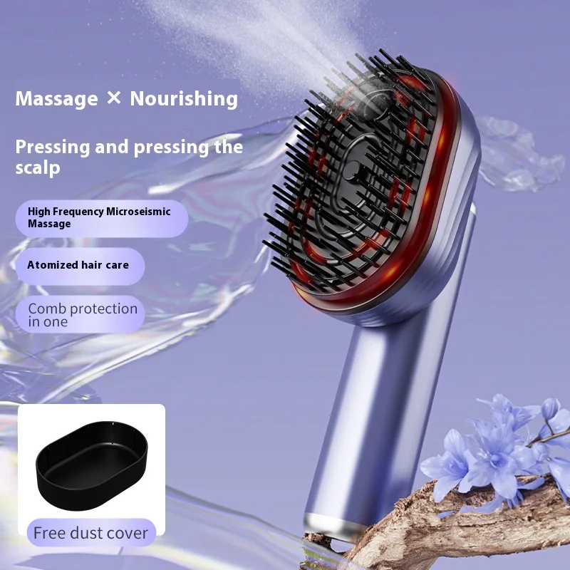 Peigne de Massage électrique pour Spa, Spray de soins capillaires, peigne à vibrations, lumière rouge, Guide de revitalisant, Instrument de croissance des cheveux à lumière rouge